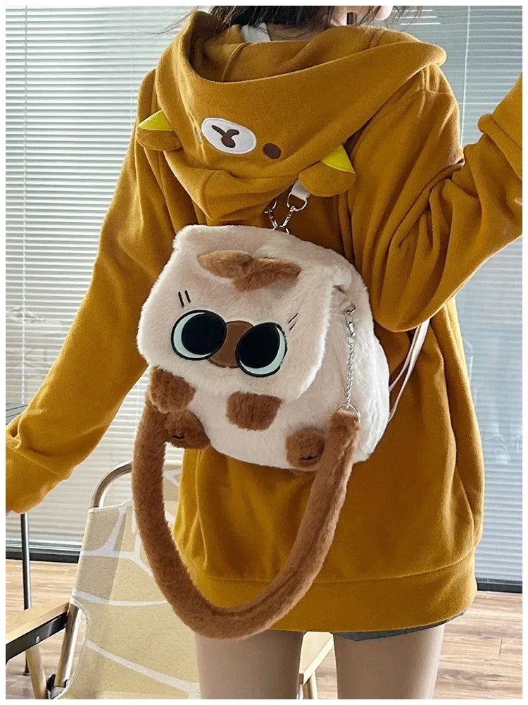 Student School Bag Artificial Fur Plush Capybara Bag Casual All-match Fur Bag Large Capacity Backpack School Backpack Mochila