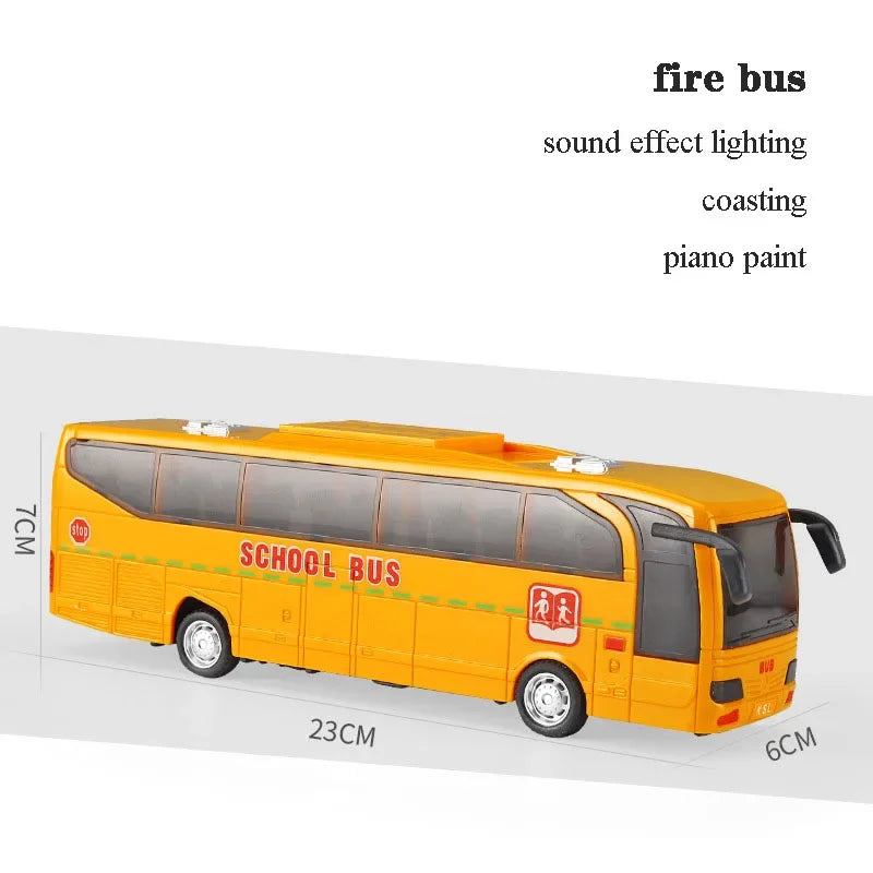 School Bus Toys Cars Plastics Little Cars City Bus With Sound And Light Up Friction Powered Cars Play Toys Gift For Kids