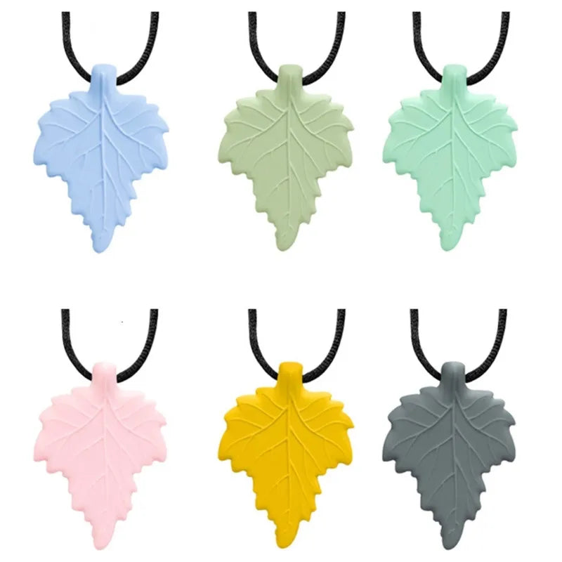Baby Silicone Teether Kids Chew Necklace Sensory Chewy Pendant Teething Toys for Autism ADHD Special Needs