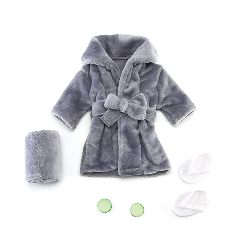 Baby Posing Costume Newborn Bathrobe Towel Set & Cucumber Slices Photo Prop