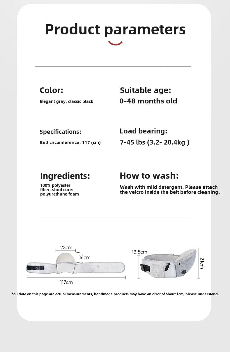 4-48 Mouths Baby Sling Bebes Waist Stool Baby Bag Carrier Wrap Portable Kid Hip Seat with Safety Sling Multifunctional Seat Belt