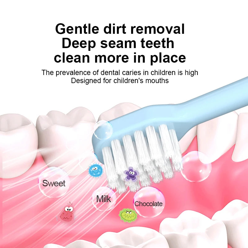 4/10 pcs Children's soft bristled toothbrush, cleaning and protecting gums, suitable for babies aged 6-12 years old