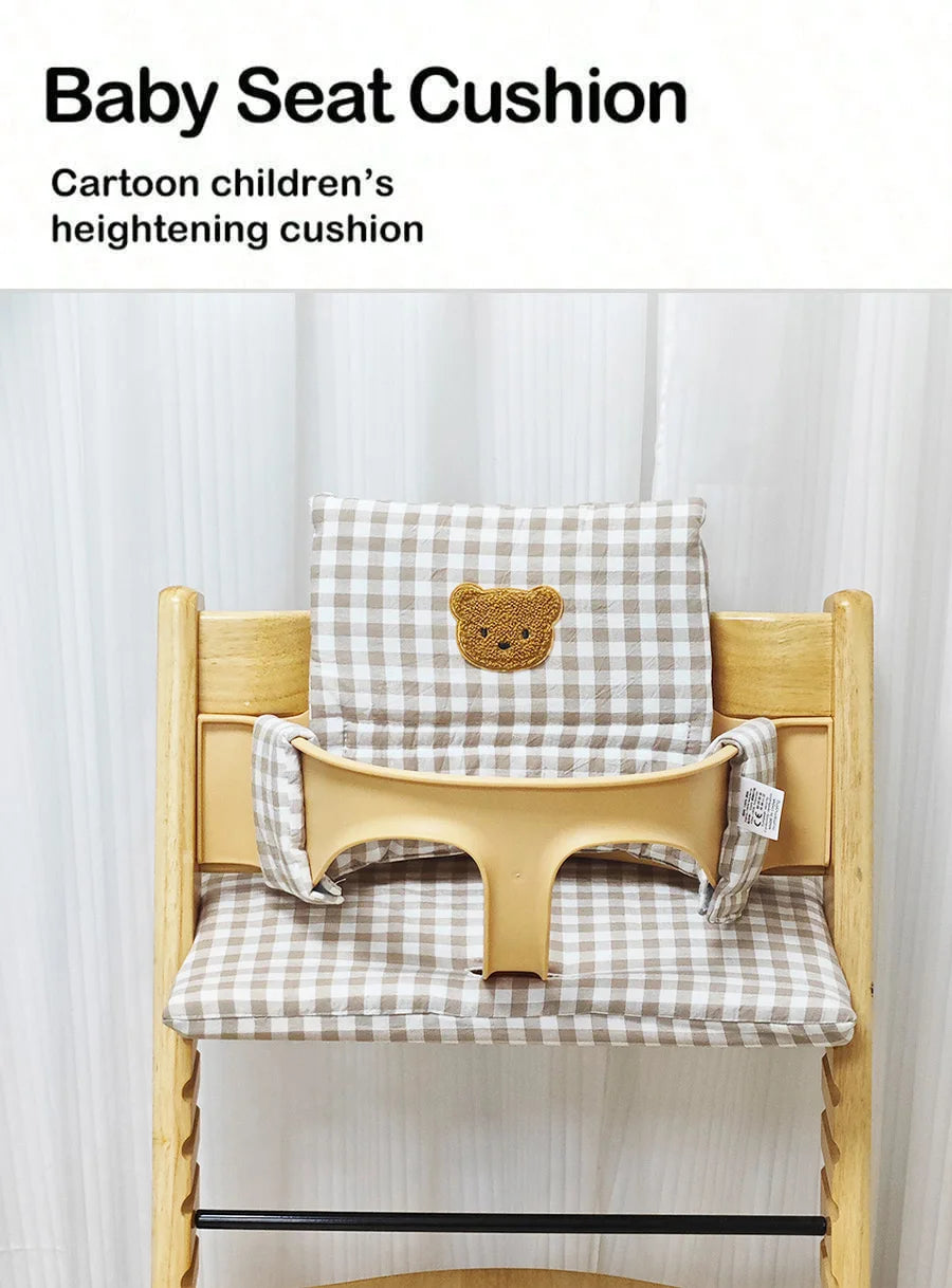 Soft Seat Cushion for Infants, Baby High Chair Cushion, Cartoon Bear Chair Back Cushion and Seat Cushion, High Chair Accessories
