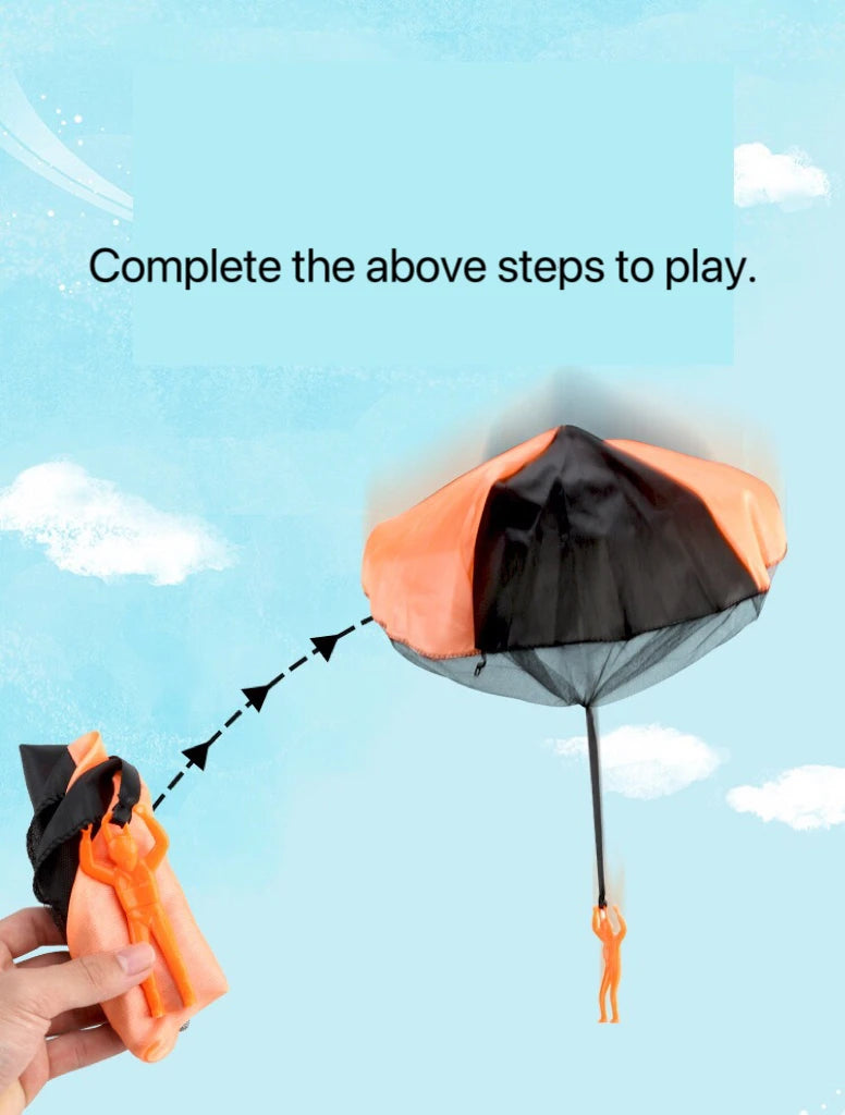 4Pc Hand Throwing Parachute Children Mini Parachute Outdoor Beach Toy Educational Parent Child Entertainment Toys