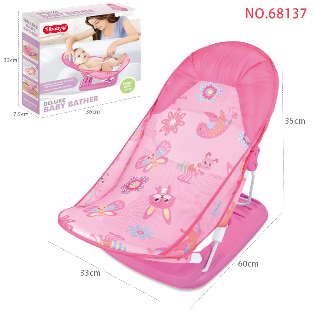 Summer Deluxe Baby Bather Seat Comfort Folding Baby Bather Rocking Chair Baby to Toddler Bath Tub - No-Slip Seat