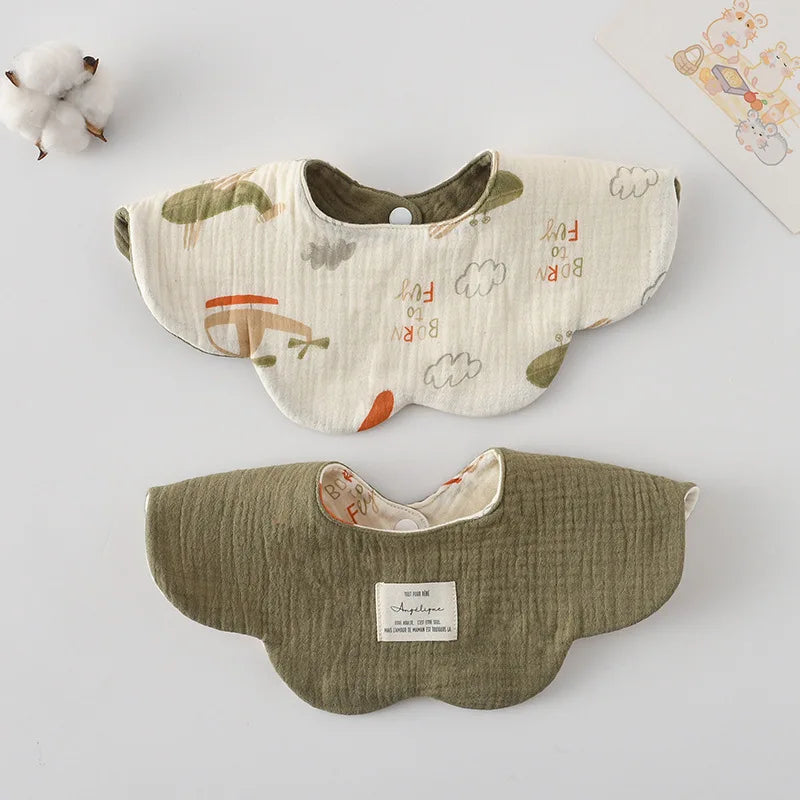 New Cute Cartoon Two-sided Usable Baby Feeding Drool Bib Infants Saliva Towel Cotton Burp Cloth For Newborn Toddler Kids Bibs