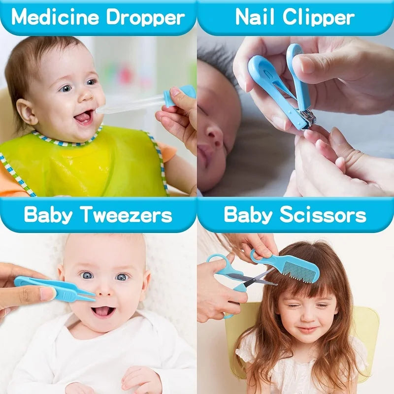 Baby Care Essentials Set Nail Clippers Newborn Nursery Care Kit HairBrush Comb Baby Healthcare Grooming Kit for Newborn Girl Boy