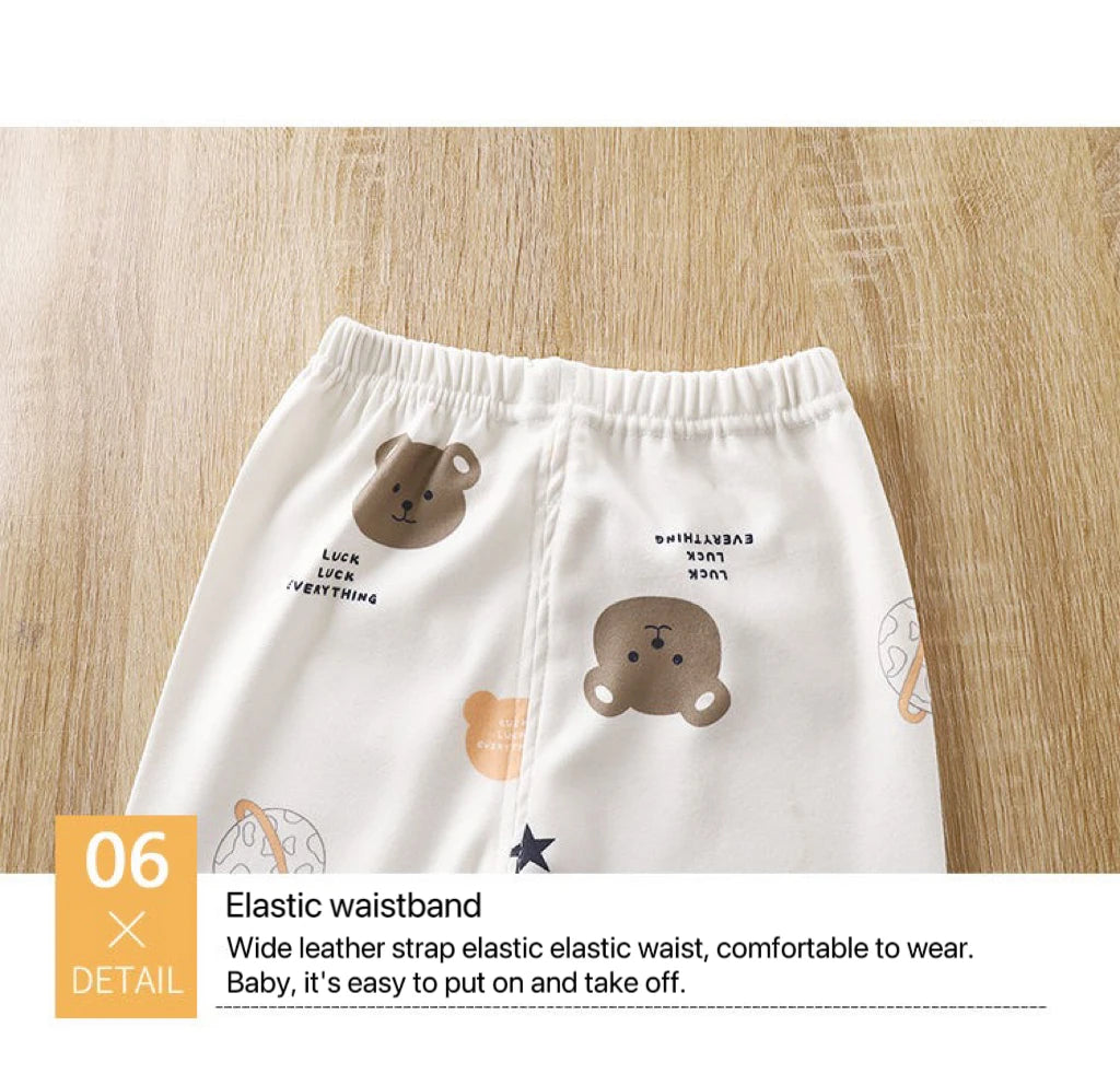 1pcs Children's Underwear Set Kids Soft Cotton Pajamas Boys Girls Baby Spring Autumn Cute Cartoon Long Sleeve Home Sleepwear