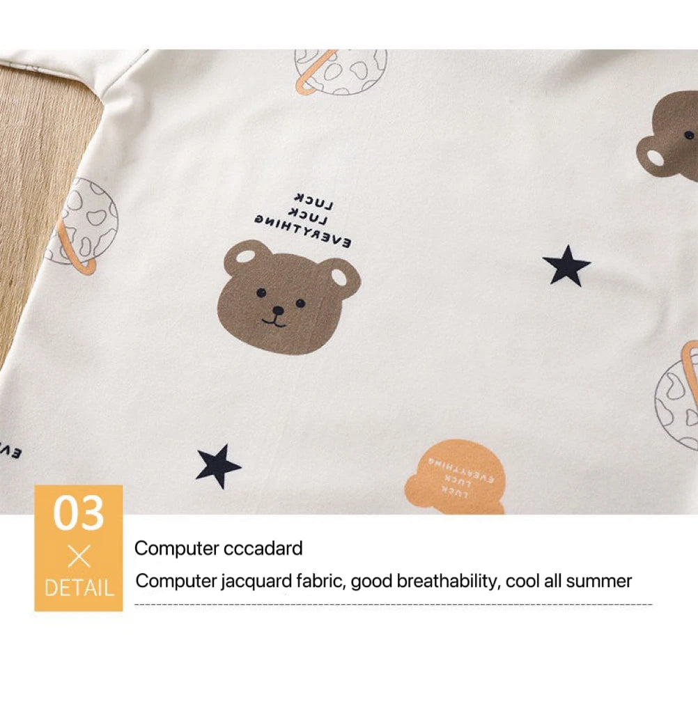 1pcs Children's Underwear Set Kids Soft Cotton Pajamas Boys Girls Baby Spring Autumn Cute Cartoon Long Sleeve Home Sleepwear