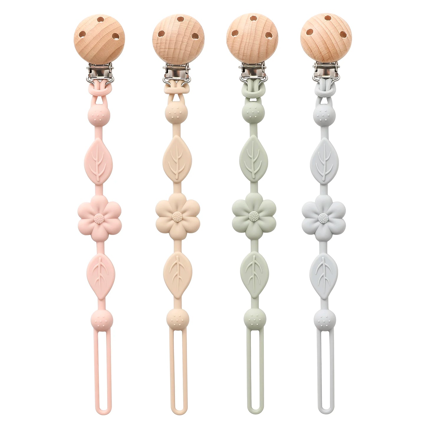 1pcs Baby Silicone Pacifier Chains, Flower Anti Loss Adjustable Pacifier Holder For Newborn, Suitable For Baby Toy Products