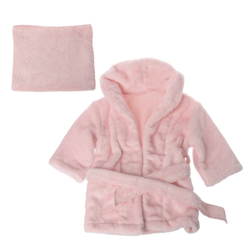 Baby Photo Shooting Accessories Bath Robe Headwrap Plush Bathrobe Towel Infant Costume Photostudio Posing Suit Newborns Shower