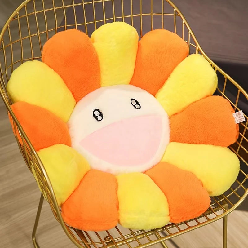 40/60cm Sunflower Plush Pillow Soft Plush Flower Pillow Plant Mat Sofa Bed Sleep Back Pillow Kawaii Room Decor Gifts