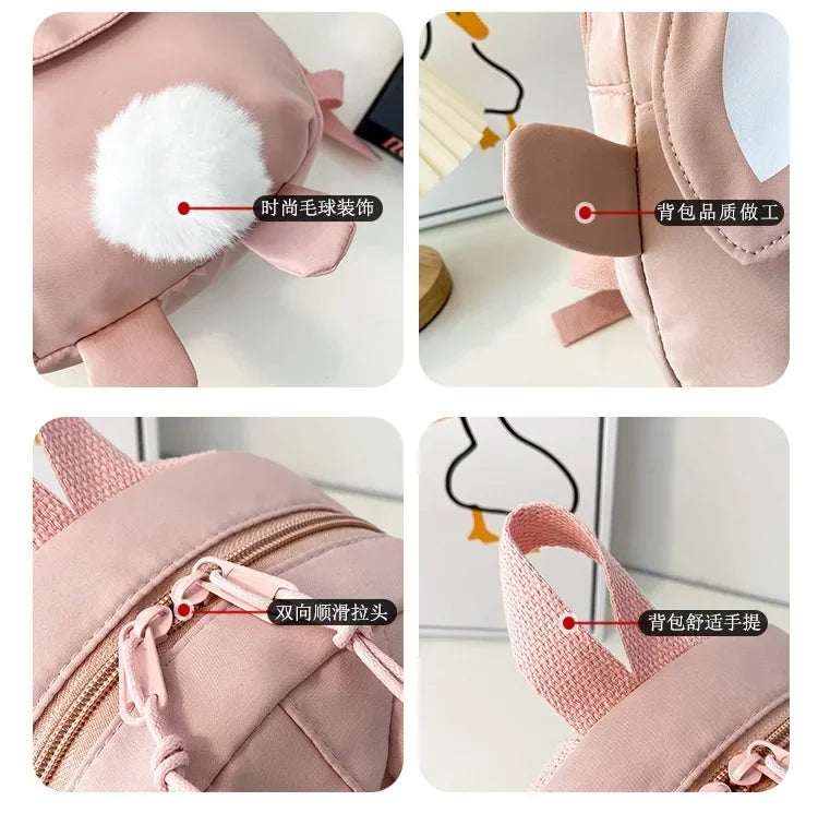 Fashion Children School Bags Bunny Portable Backpacks Kids Travel Rucksacks Cute Boys and Girls School Book Backpack Chest Bag