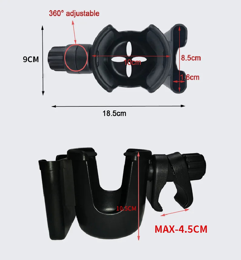 Baby Stroller Accessories coffee Cup Holder universal tricycle pram Water Bottle mobile phone and drink holder wheelchair cart