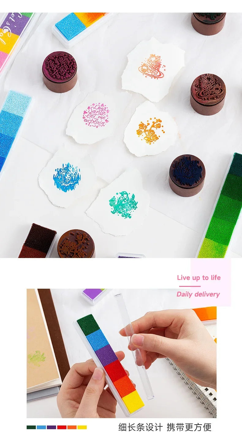 Journamm Finger Painting Kit Drawing Stencils Colorful Inkpad DIY Scrapbooking Creative Stationery Paint Tool School Supplies