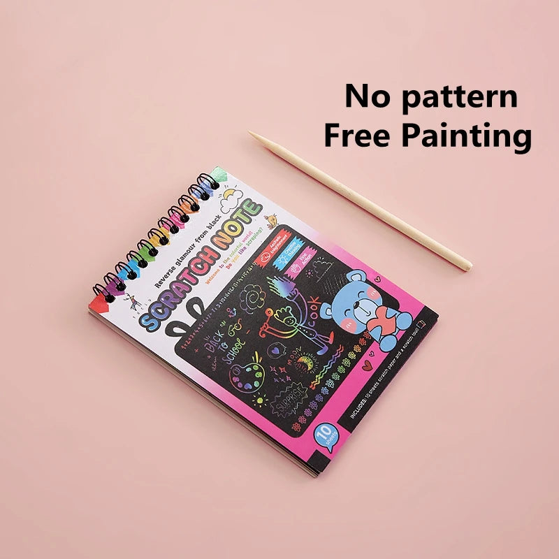 10pcs Children Scratch Montessori Drawing Toys DIY Paper Cartoon Art Painting Education Montessori Children Kids Baby Toy Gifts