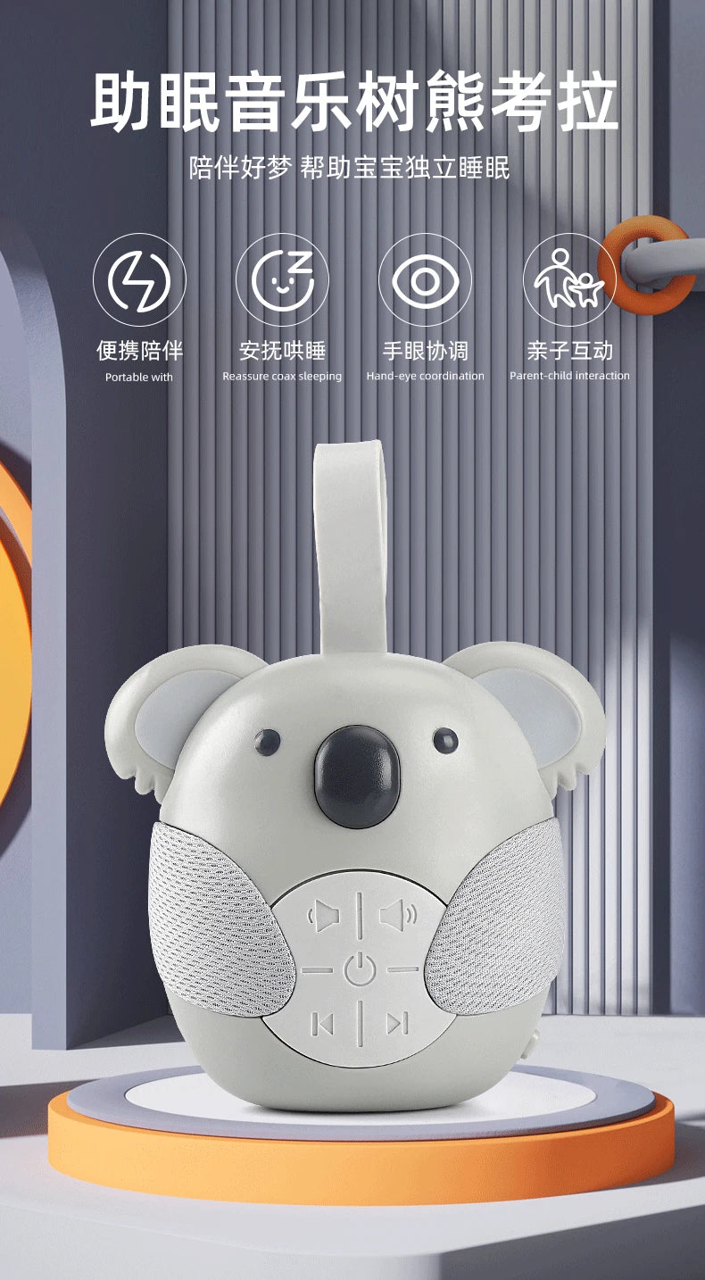 Newborn Portable Koala Sleep Sound Toddler White Noise Machine Soothing Music Player Sleep Monitor Home for Baby Room Stroller