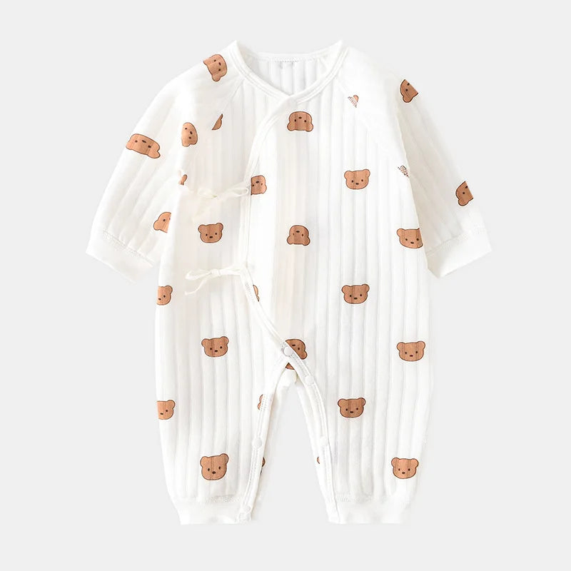Boys Girls Bodysuit Newborn Winter Onesie Clothes Cotton Toddler Home Wear 0-6M Thickened Spring and Autumn Clothing