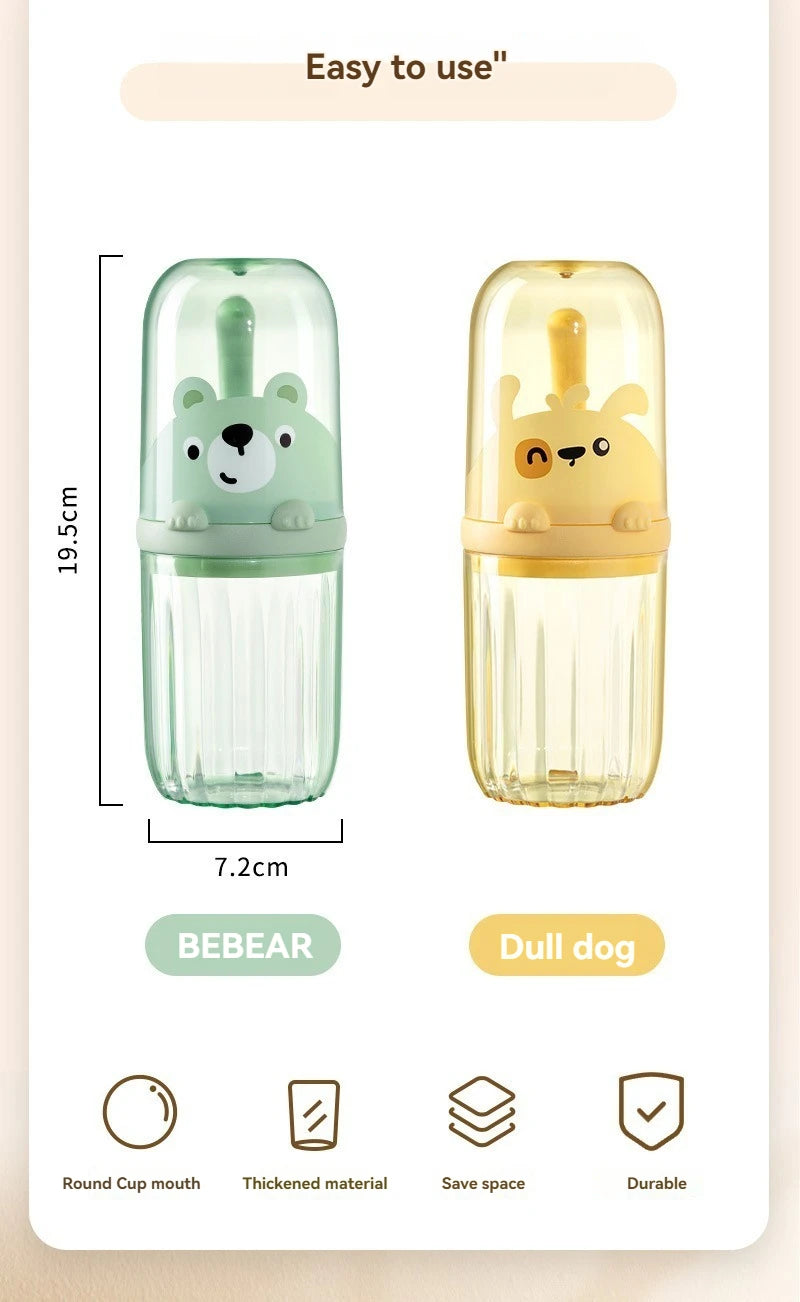 Travel Mouthwash Cup, Brushing Cup, Toothbrush, Toothbrush Cup, CHILDREN'S Set, Portable Home Washing and Toothpaste Storage