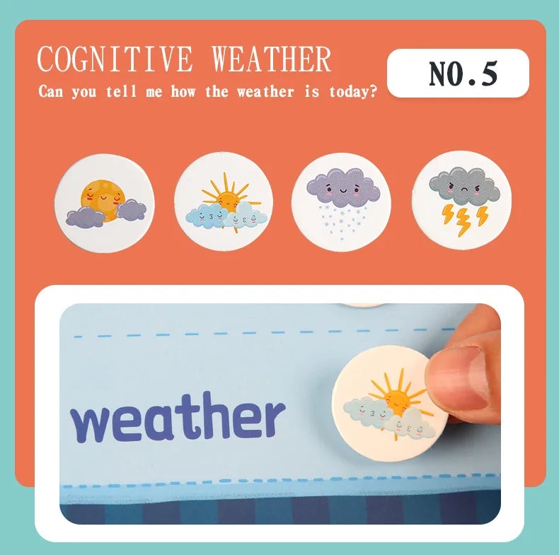 Kids Visual Schedule Daily Calendar Chart Busy Board Preschool Early Learning Toys Time Date Month Festival Weather Season Mood