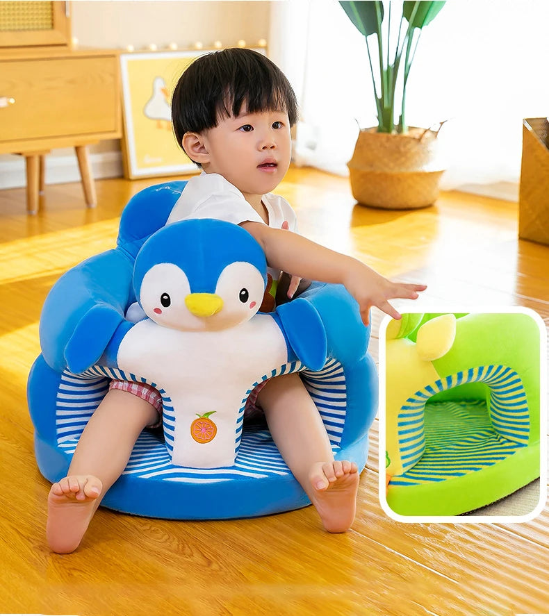 Cute Baby Sofa Support Seat Cover Plush Chair LearningTo Sit Feeding Chair Comfortable Toddler Nest Puff Washable Without Filler