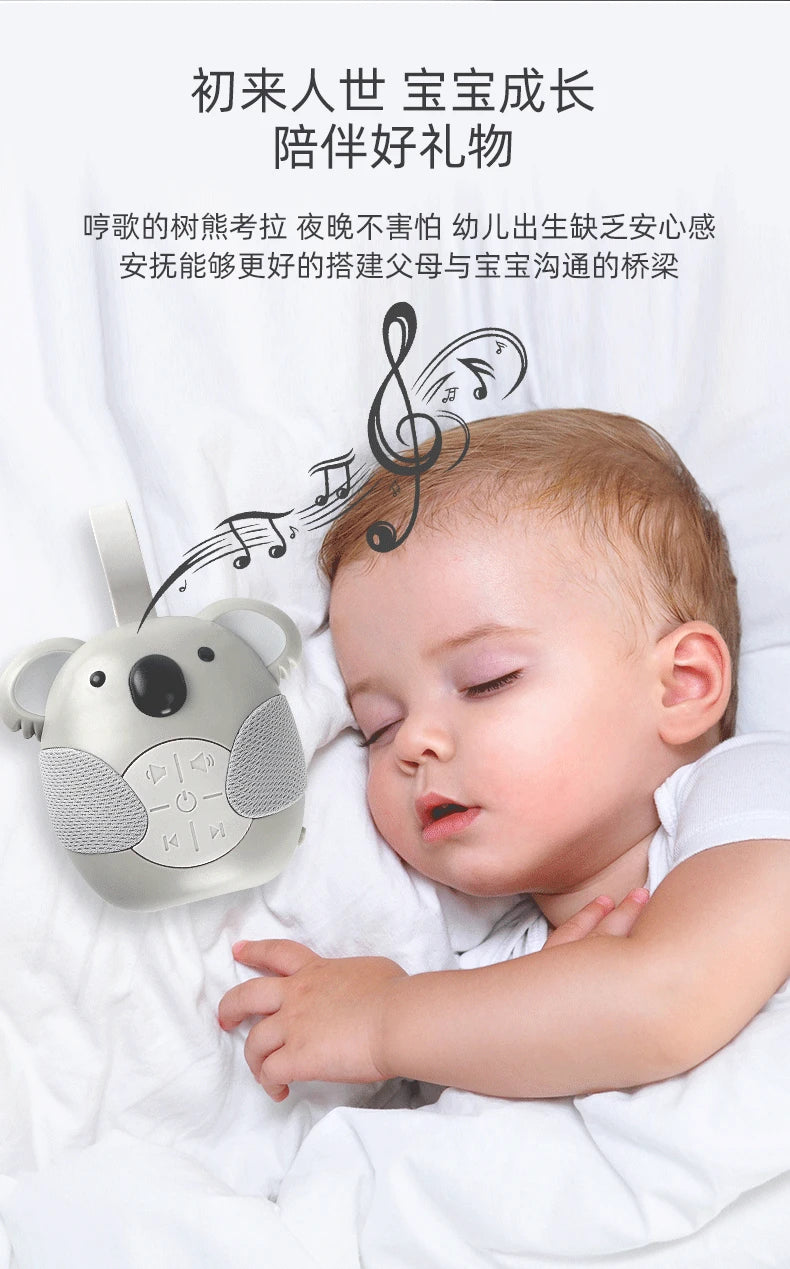 Newborn Portable Koala Sleep Sound Toddler White Noise Machine Soothing Music Player Sleep Monitor Home for Baby Room Stroller