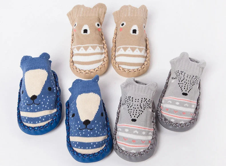 Baby Socks Slippers With Rubber Soles Girl Boy Infant Newborn Children Floor Socks Shoes Anti Slip Soft Sole Toddlers Indoor