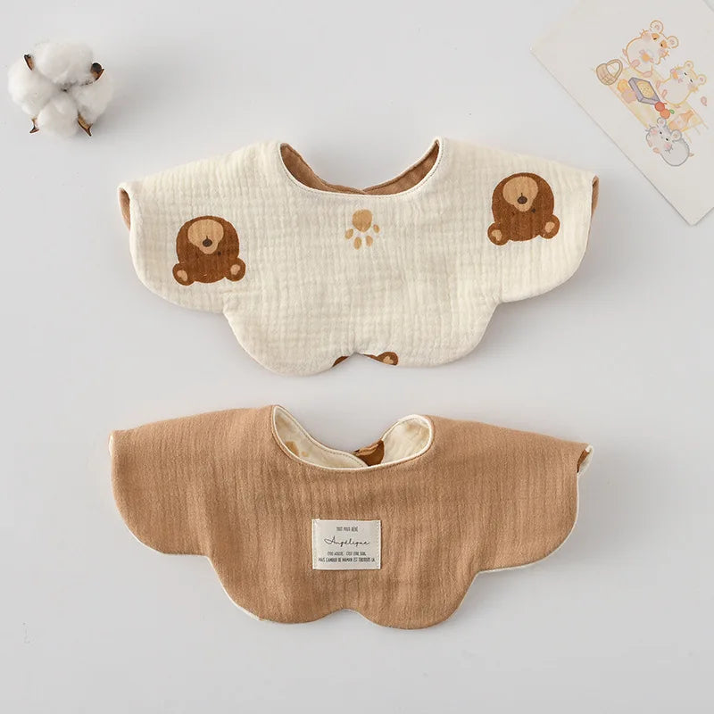 New Cute Cotton Baby Feeding Drool Bib Infants Two-sided Usable Saliva Towel Soft Burp Cloth For Newborn Toddler Kids Bibs