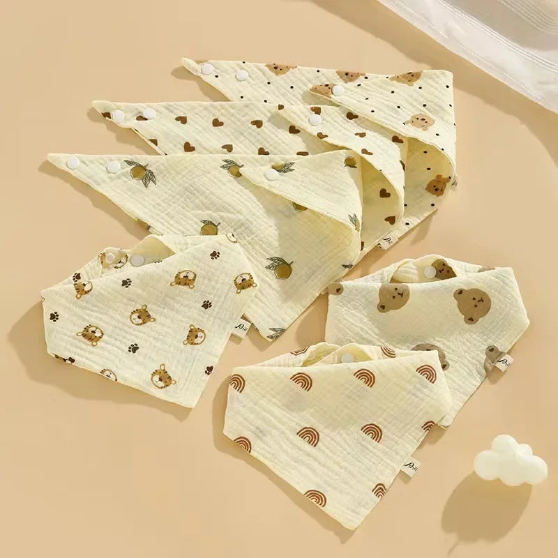 New Baby Cotton Soft Soothe Appease Square Towels Infant Color Matching Bandana Handkerchief Muslin Burp Cloths Feeding Bibs