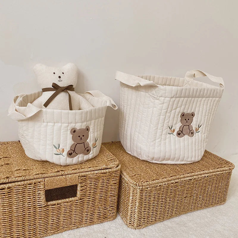 2022 New Diaper Bag Nappy Caddy Baby Items Toy Storage Bag for Newborn Crib Organizer Bedding Cotton Embroidery Mommy Bag Bebe