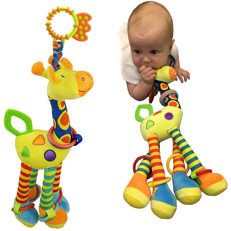 Soft Infant Crib Bed Stroller Mobile Hanging Rattle Baby Educational Toys Brain Developmental Hand Grip Cute Stuffed Animal Toys