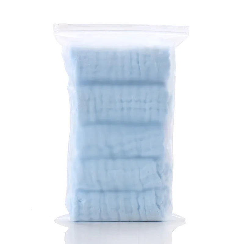5pcst Baby Towels Muslin 6 layers Cotton SoftBaby Face Towel Handkerchief Bathing Feeding Face Washcloth Wipe Burp Cloth