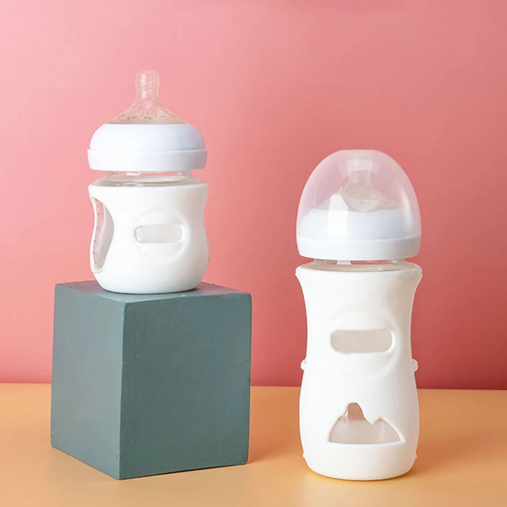 Baby Feeding Bottle Protective Cover Silicone Anti Breakage Baby Bottle Holder Thermal Insulation Safe Milk Bottle Sleeve Covers