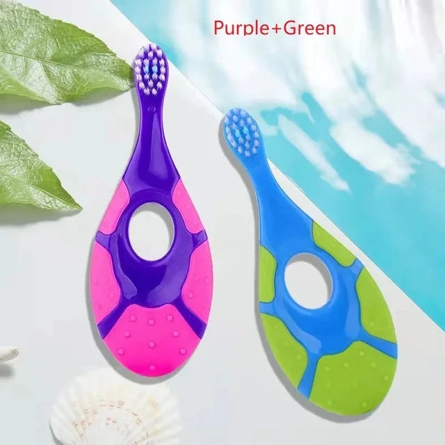 2PCS KidsToothbrush Children With Soft Bristles BPA-Free Toddler Toothbrush Training Deciduous Teeth Toothbrush