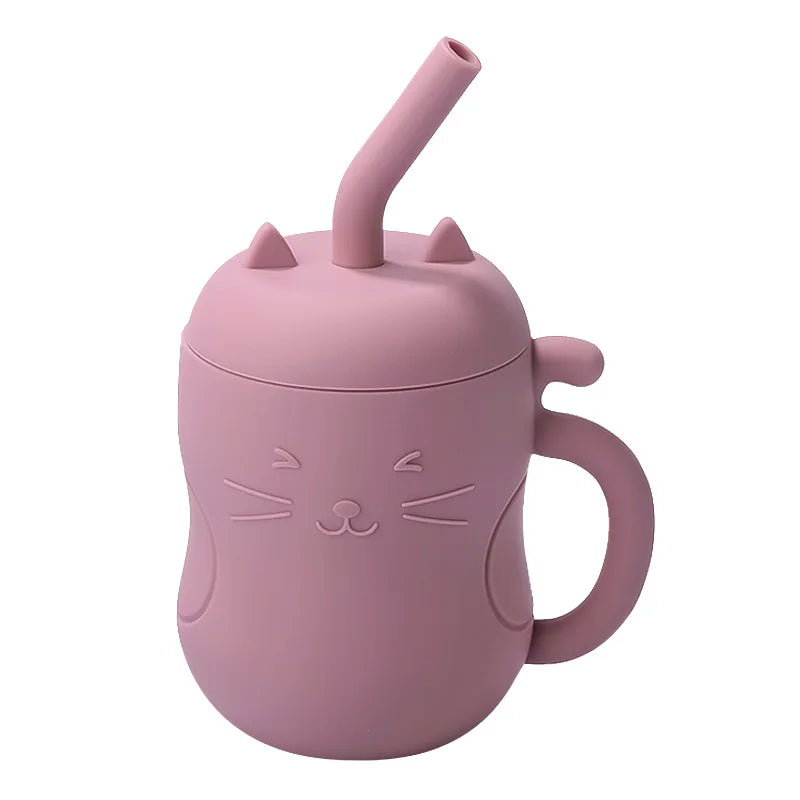 1pcs Baby Silicone Straw Cup BPA Free Portable Storage Snack Container Feeding Cup Kids Leakproof Learning Drink Cup