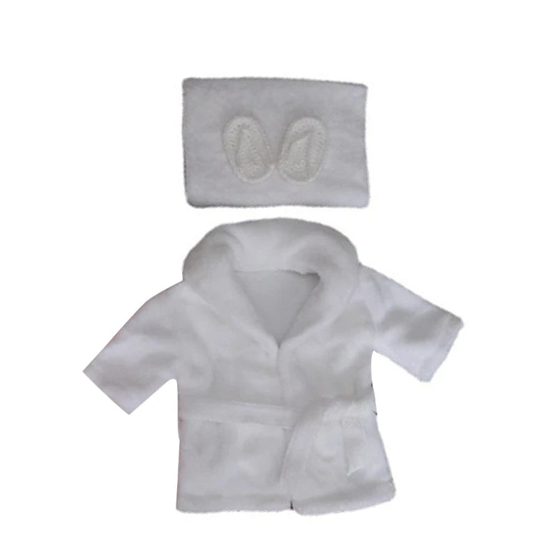 Baby Photo Shooting Accessories Bath Robe Headwrap Plush Bathrobe Towel Infant Costume Photostudio Posing Suit Newborns Shower