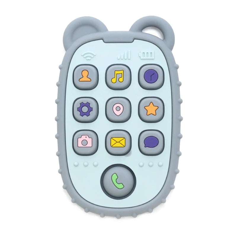 2024 New Baby Teether mobile phone Shape Silicone Teether Teething Toy Kids Sensory Educational Toy baby gift set