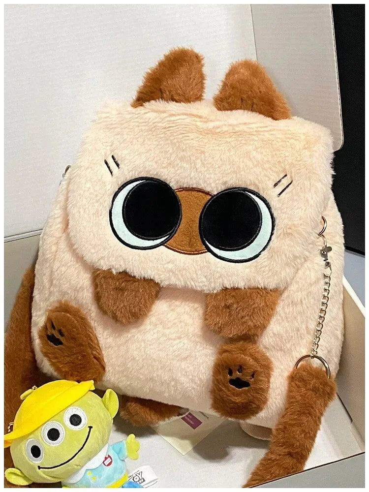 Student School Bag Artificial Fur Plush Capybara Bag Casual All-match Fur Bag Large Capacity Backpack School Backpack Mochila