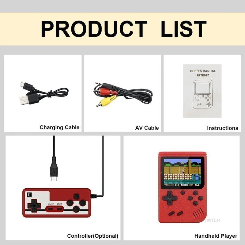 8-Bit Mini Video Game Console Built in 500 Games Retro Portable Console Handheld Game Player AV Output For Kids Gift Game Boy