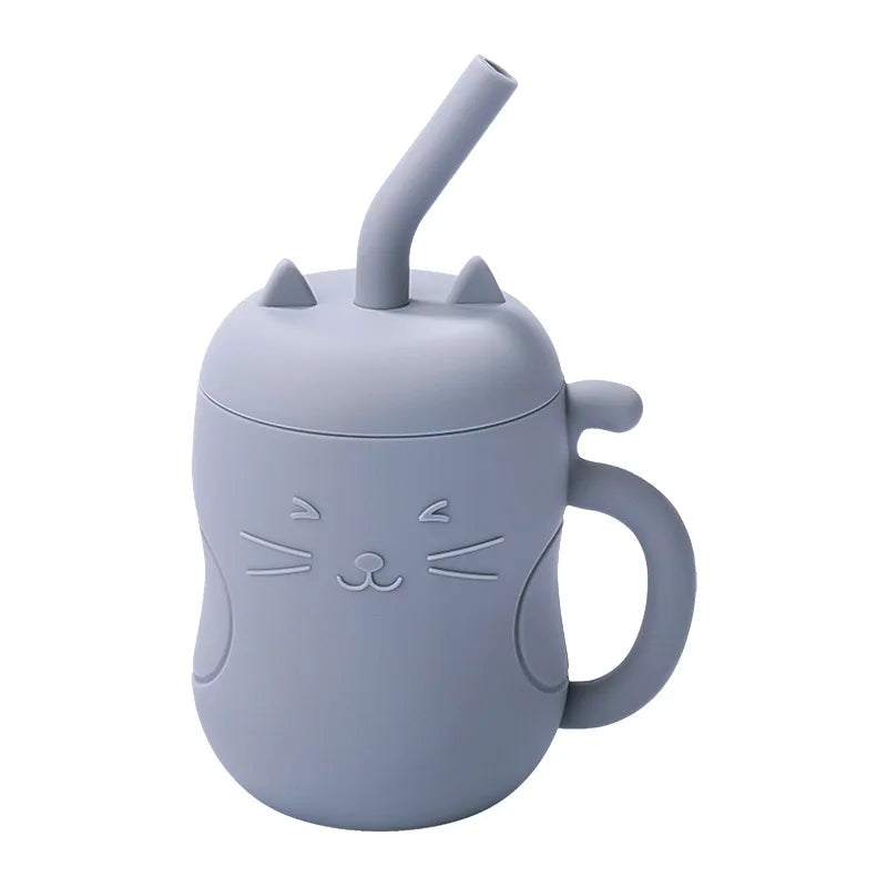1pcs Baby Silicone Straw Cup BPA Free Portable Storage Snack Container Feeding Cup Kids Leakproof Learning Drink Cup