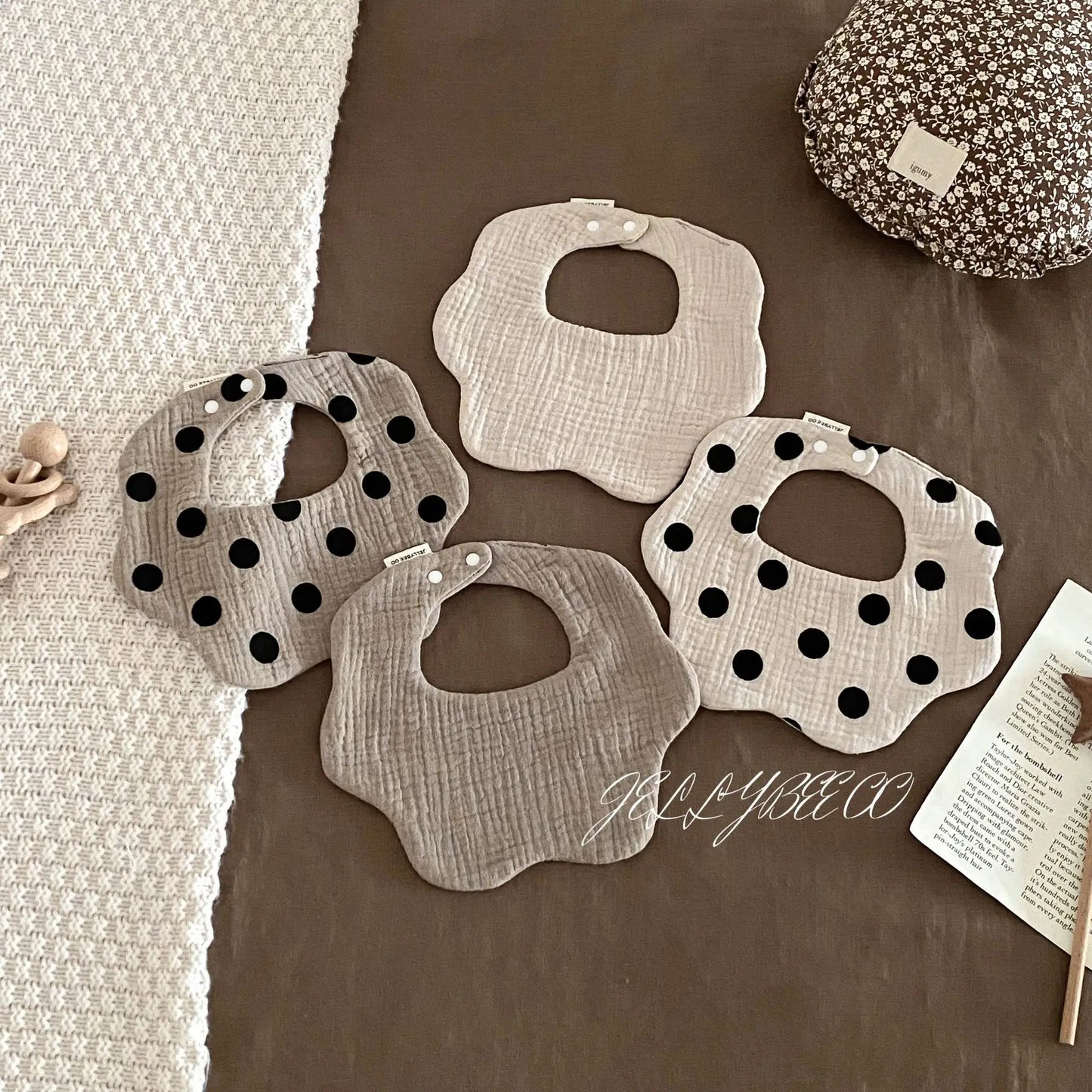 Boys and Girls Pure Cotton Candy Muslim Comfortable Saliva bib Baby Solid Lace Saliva Towel Saliva Towel Baby Supplies