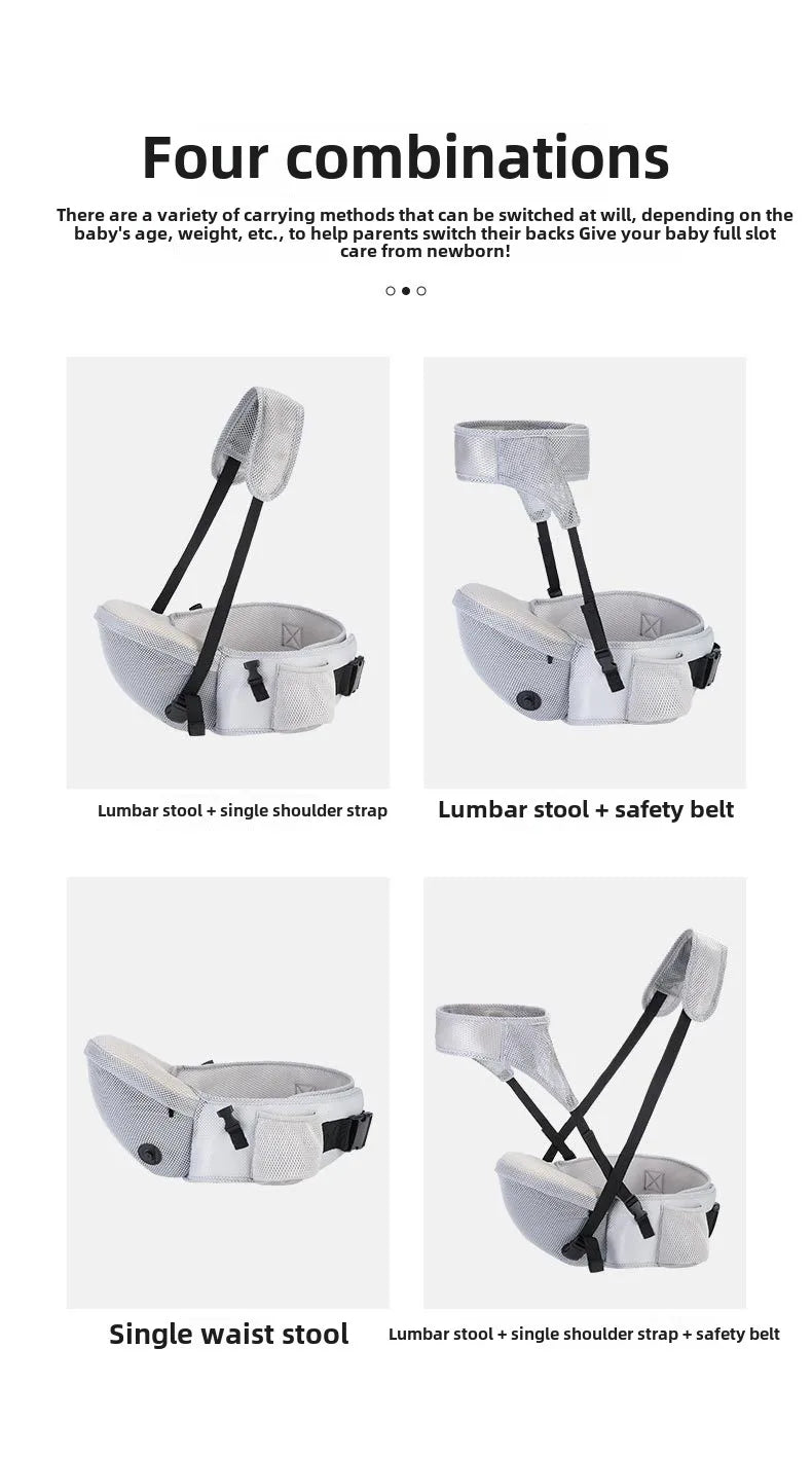 4-48 Mouths Baby Sling Bebes Waist Stool Baby Bag Carrier Wrap Portable Kid Hip Seat with Safety Sling Multifunctional Seat Belt