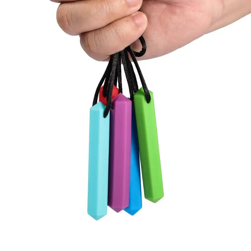 Baby Silicone Teether Kids Chew Necklace Sensory Chewy Pendant Teething Toys for Autism ADHD Special Needs