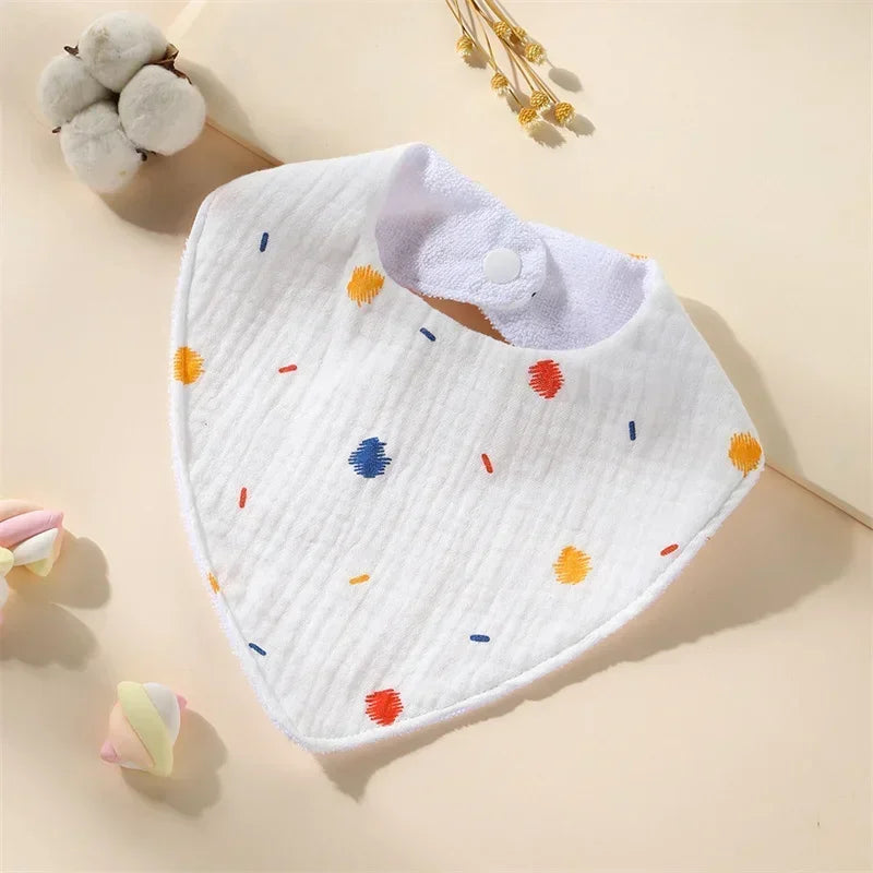 New Baby Cartoon Animal Triangle Bib Pure Cotton Waterproof Boy Girl Kid Printed Saliva Towel Newborn Infant Anti Spitting Cloth