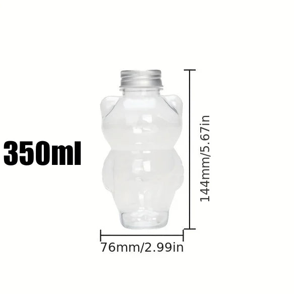 Kawaii Cat Water Bottles For Milk Tea Coffee Juice Portable Drinking Cup Home Transparent Juicing Beverage Clear Drink Bottle