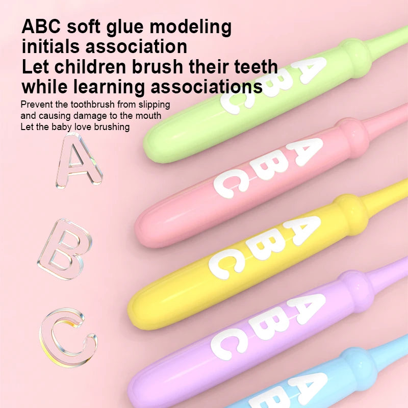 4/10 pcs Children's soft bristled toothbrush, cleaning and protecting gums, suitable for babies aged 6-12 years old