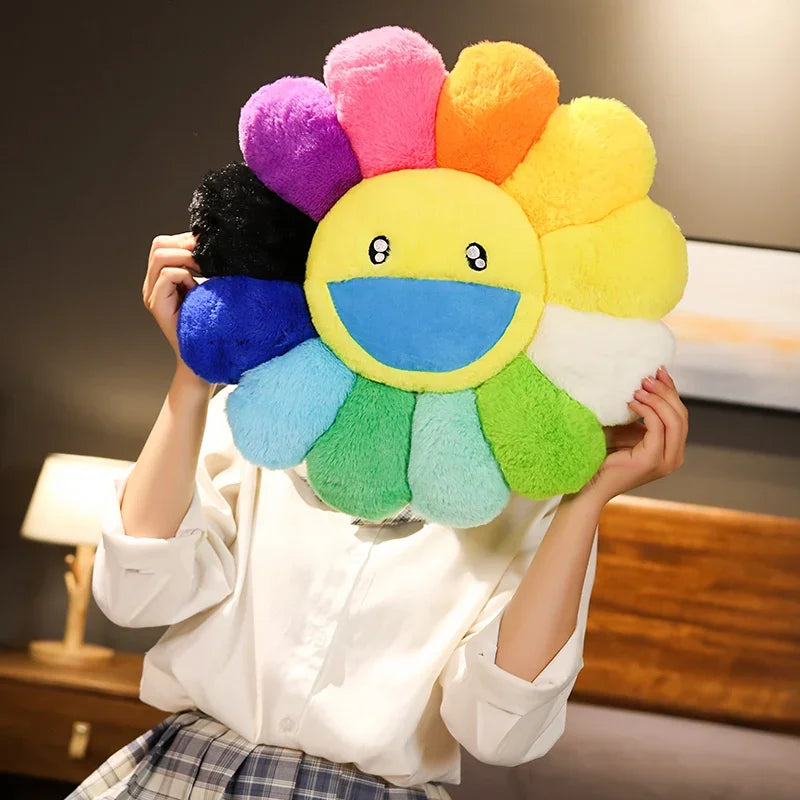 40/60cm Sunflower Plush Pillow Soft Plush Flower Pillow Plant Mat Sofa Bed Sleep Back Pillow Kawaii Room Decor Gifts