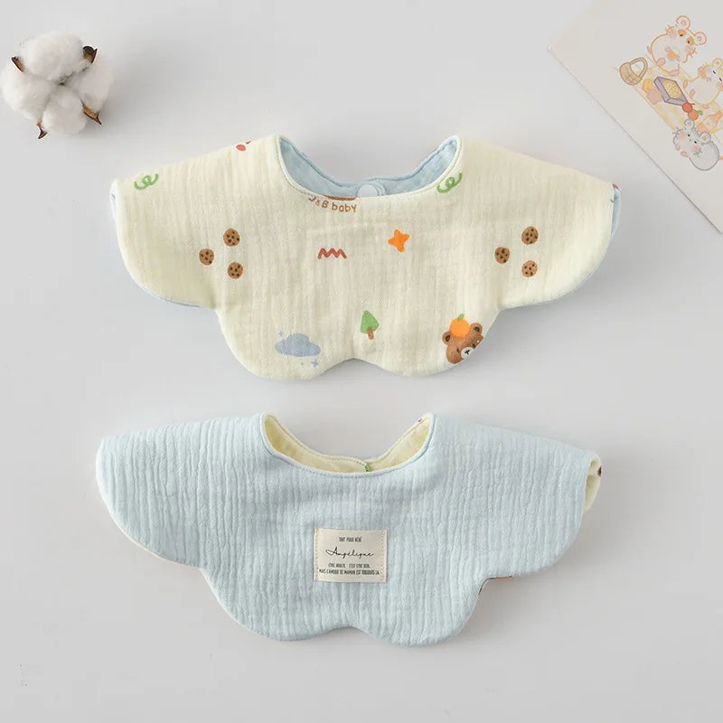 New Cute Cotton Baby Feeding Drool Bib Infants Two-sided Usable Saliva Towel Soft Burp Cloth For Newborn Toddler Kids Bibs