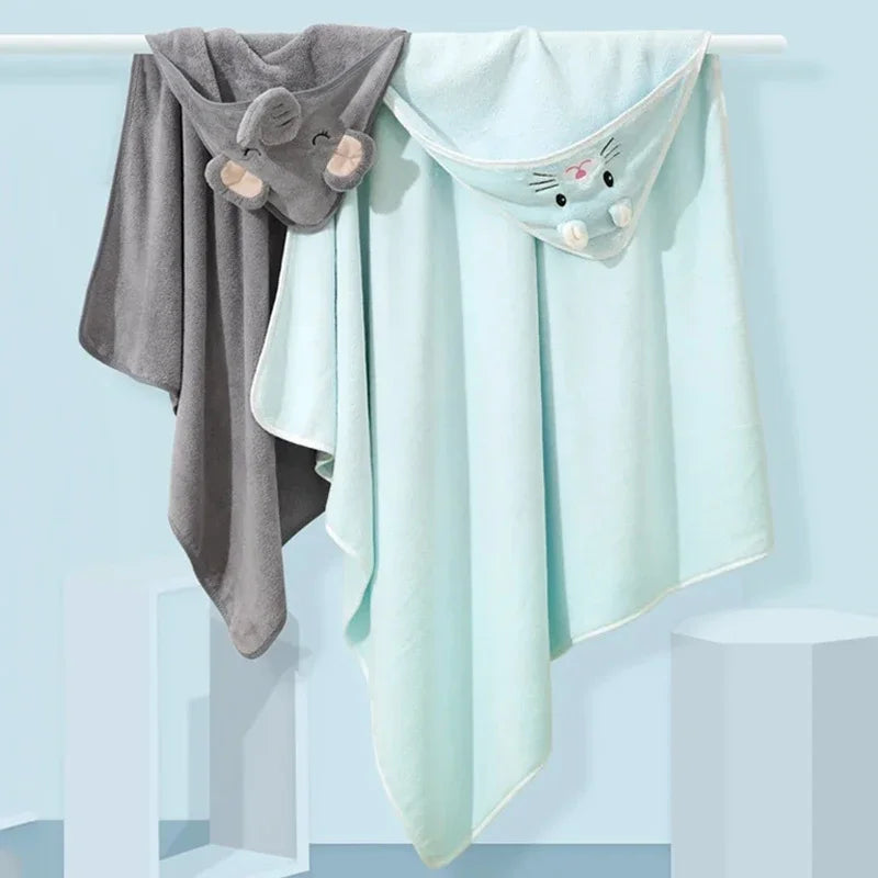 Baby Hooded Bath Towels Cartoon Animal Newborn Soft Towel Blanket Toddler Bathrobe Warm Sleeping Swaddle Wrap for Boys Girls