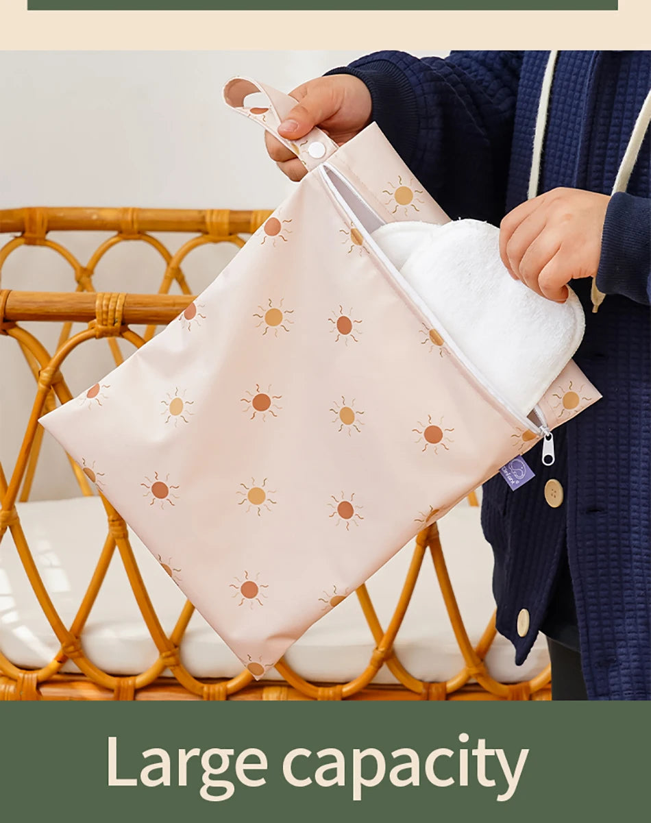 Elinfant Rainbow&Sun Pirnt 3PCS Portable Storage Bag Travel Wash Cosmetic Bag Waterproof Diaper Bag
